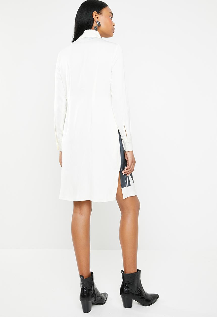 DAVID by David Tlale - Bathabile shift shirt dress - cream 