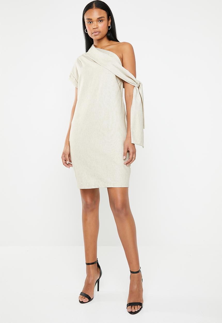 DAVID by David Tlale - Winnie foldover dress - beige 