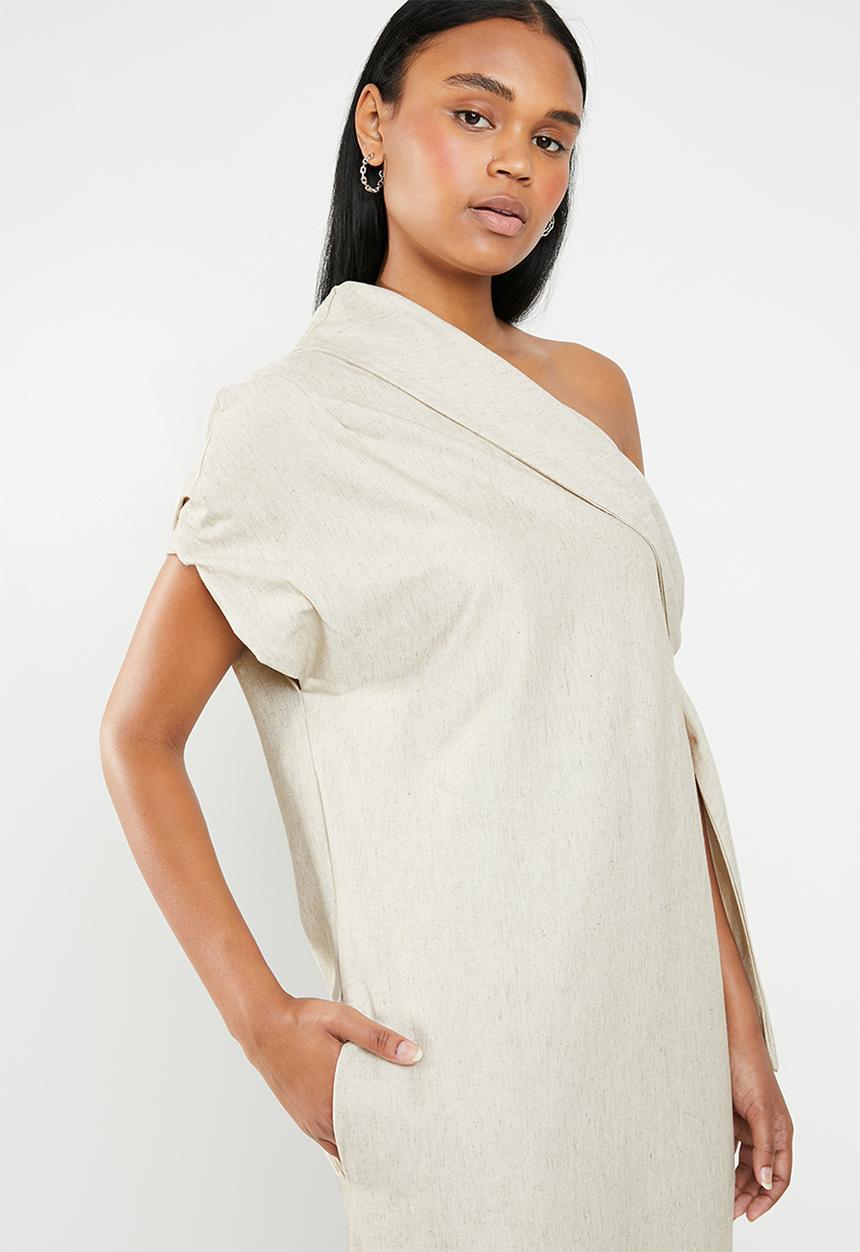 DAVID by David Tlale - Winnie foldover dress - beige 