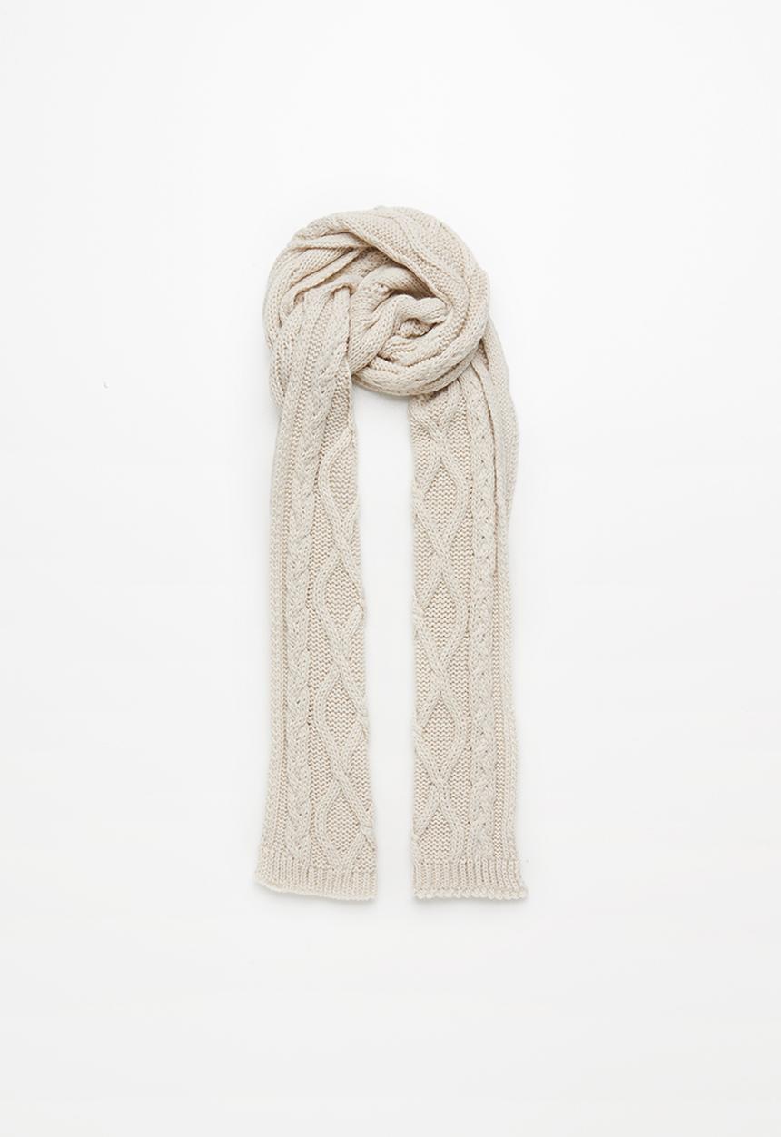 Superbalist - Cable knit scarf - beige