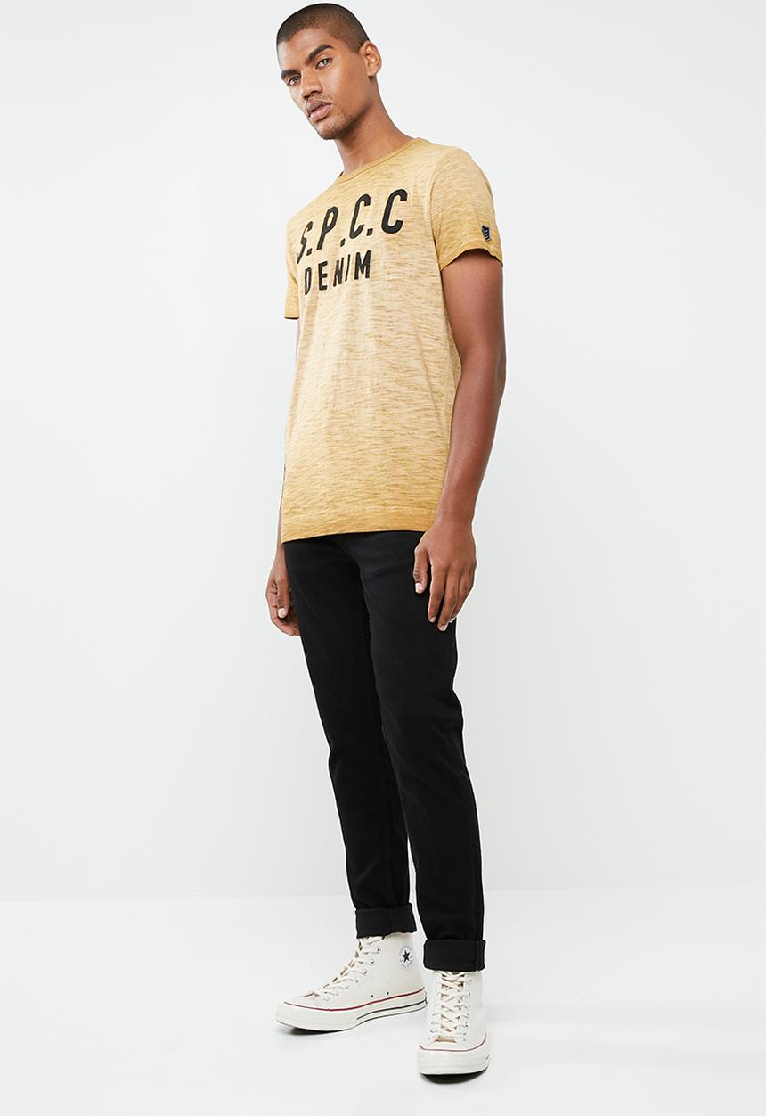 S.P.C.C - Dirty dye slub tee with applique - brown