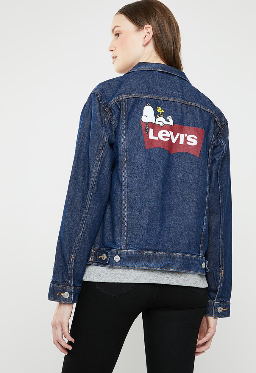 Levi’s® - Levi's® X Peanuts Ex-Boyfriend trucker jacket - blue