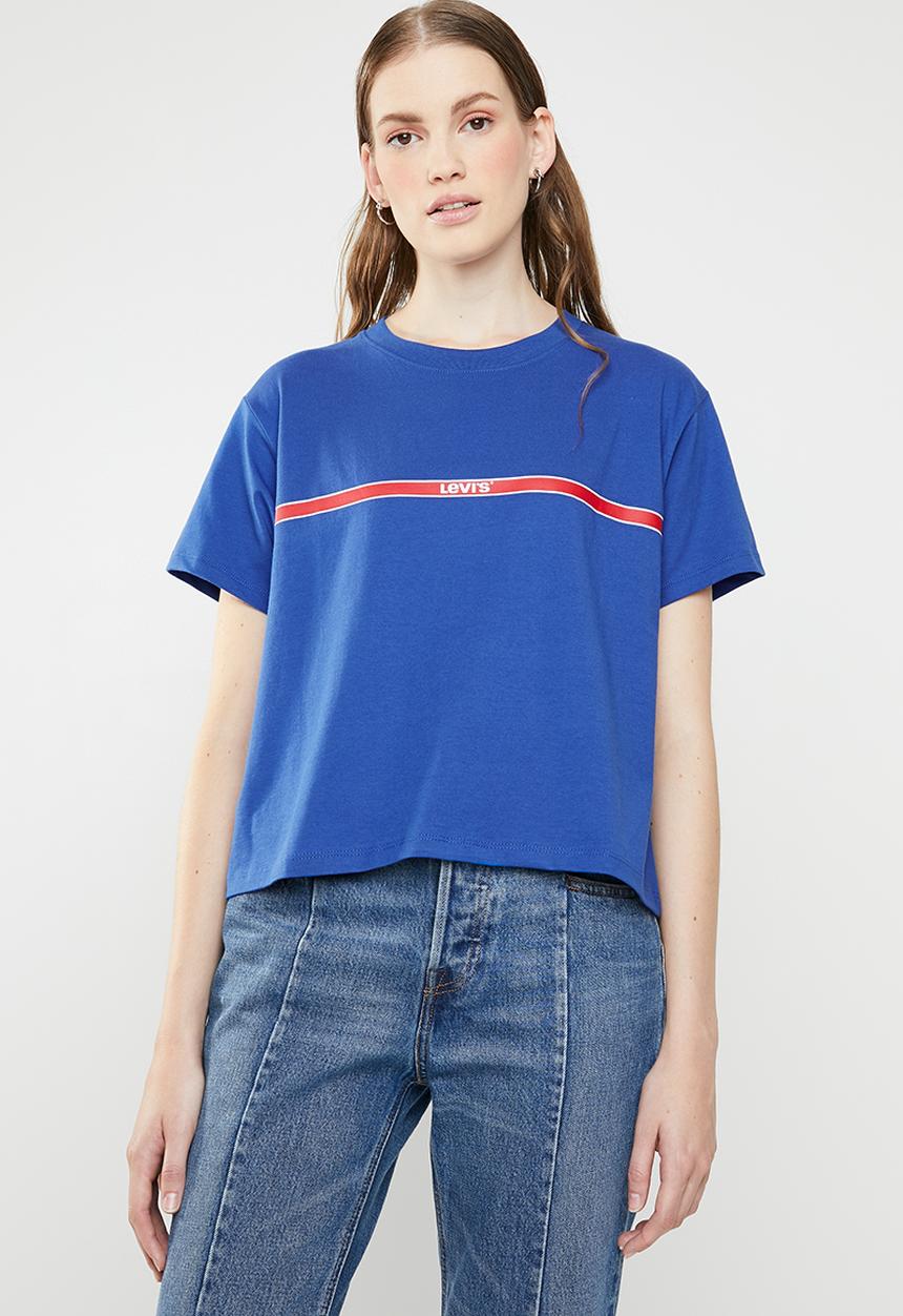 Levi’s® - Graphic varsity tee printed tape- surf - blue