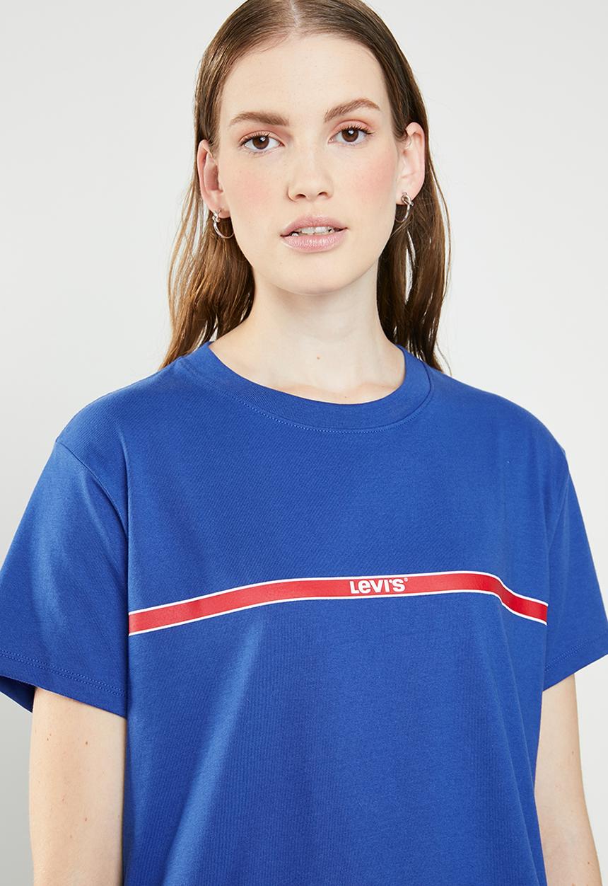 Levi’s® - Graphic varsity tee printed tape- surf - blue