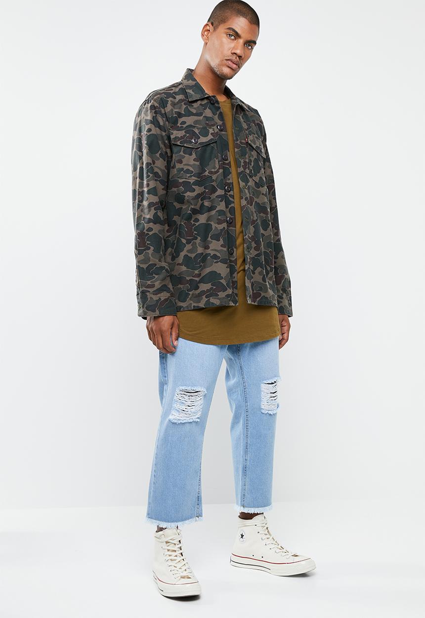 Brave Soul - Skater cropped ripped denim - blue