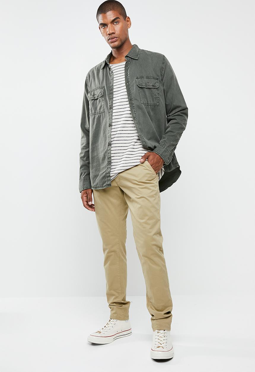 Brave Soul - Casual chino pants - stone