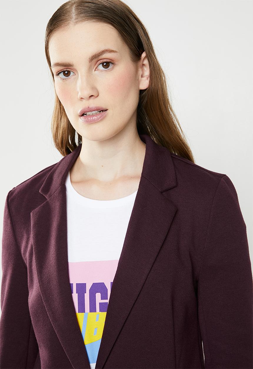 Vero Moda - Julia long sleeve blazer - burgundy