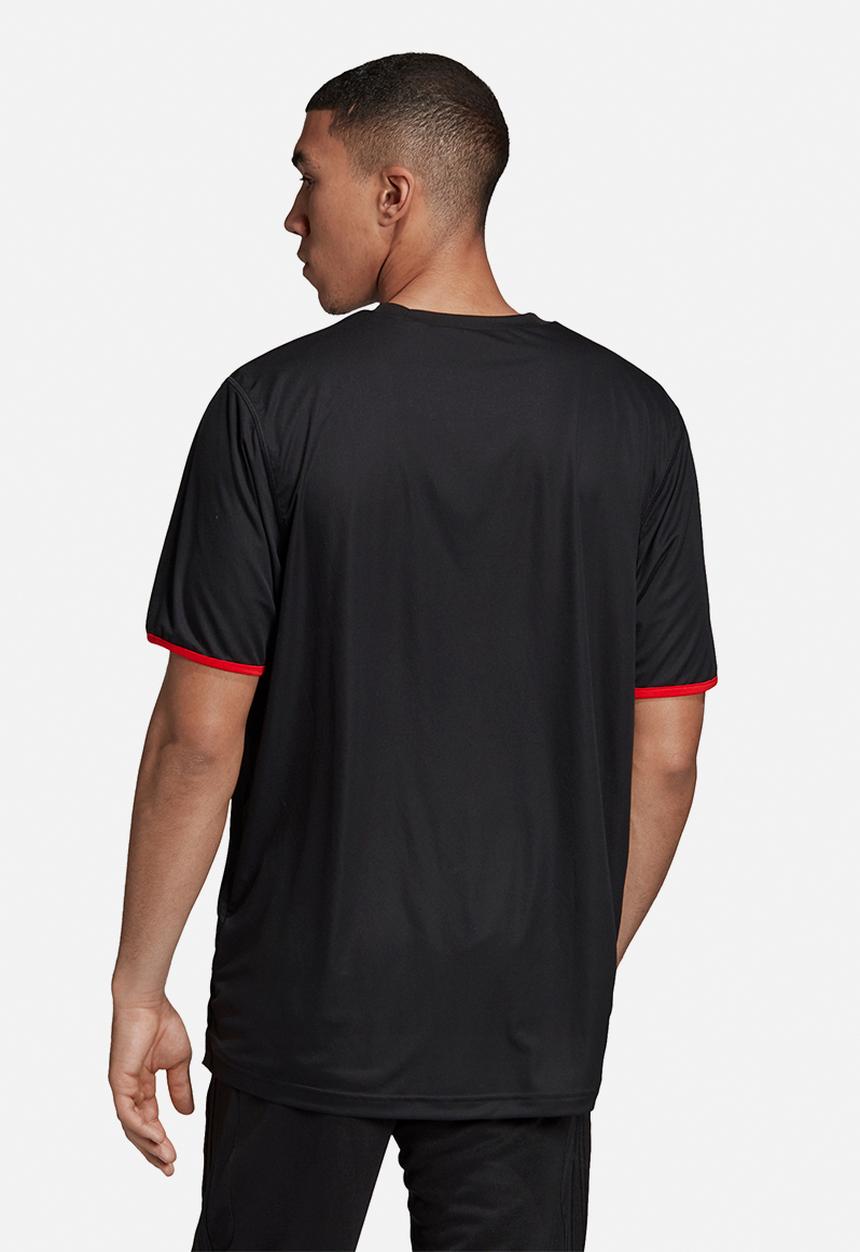 adidas Performance - Tan rev short sleeve jersey tee - black & red
