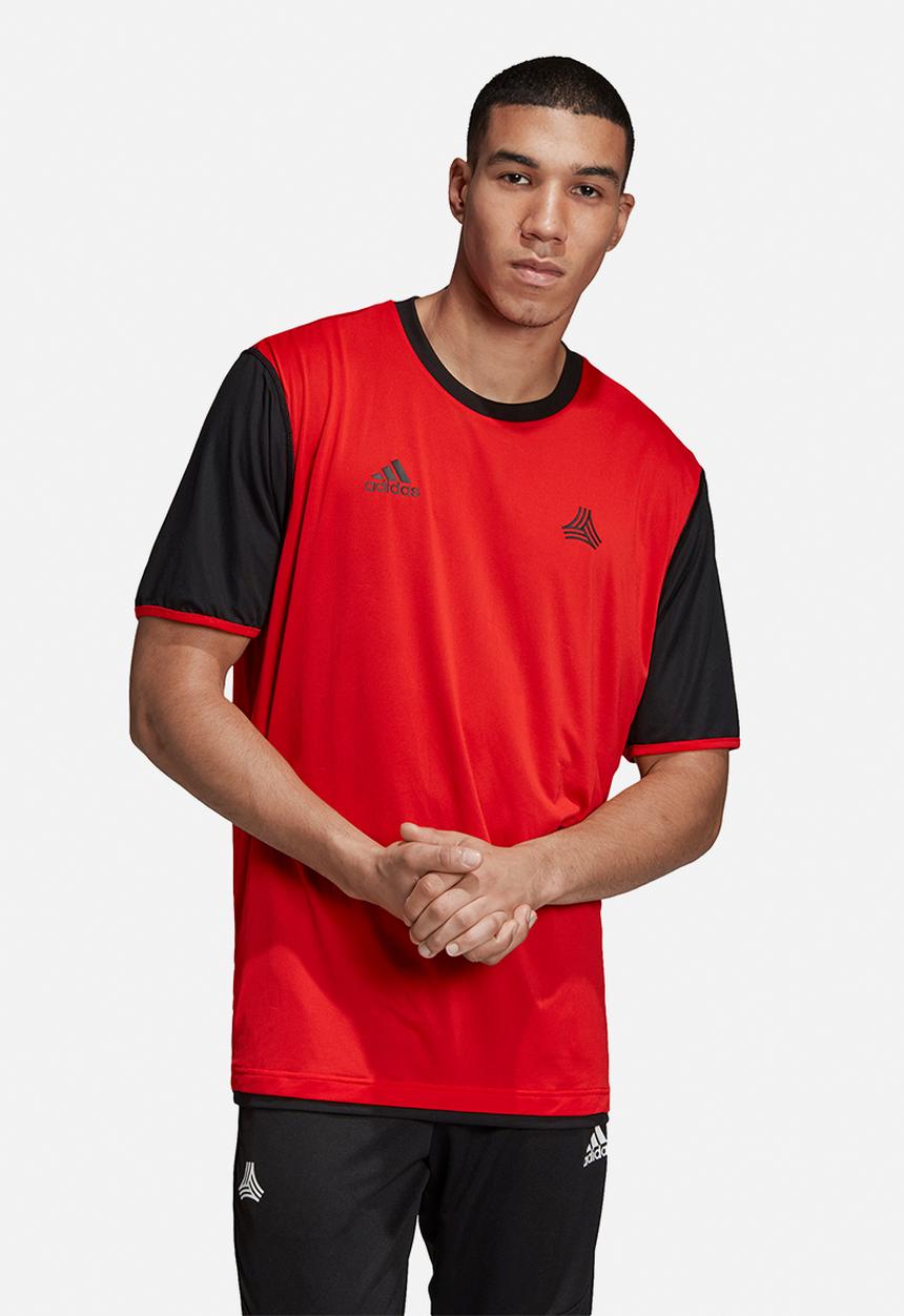 adidas Performance - Tan rev short sleeve jersey tee - black & red