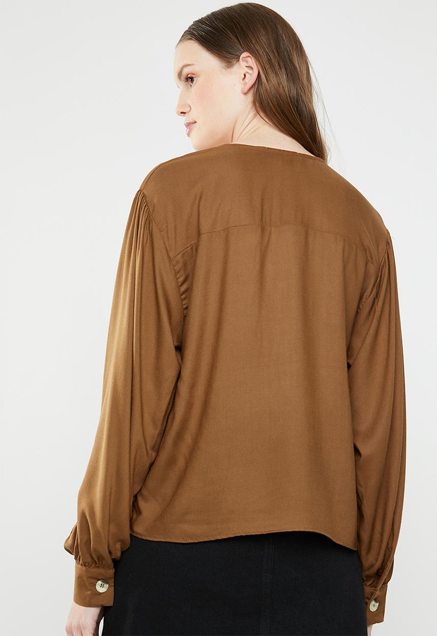 Superbalist - Button front blouse - brown
