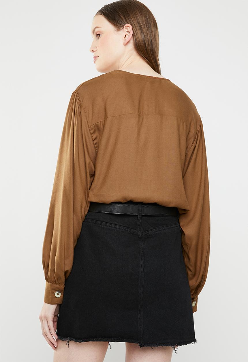 Superbalist - Button front blouse - brown