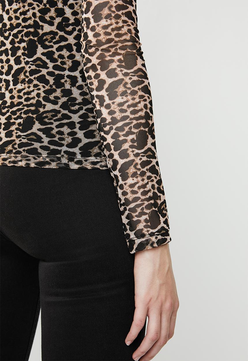 Superbalist - Long sleeve mesh tee - black & brown