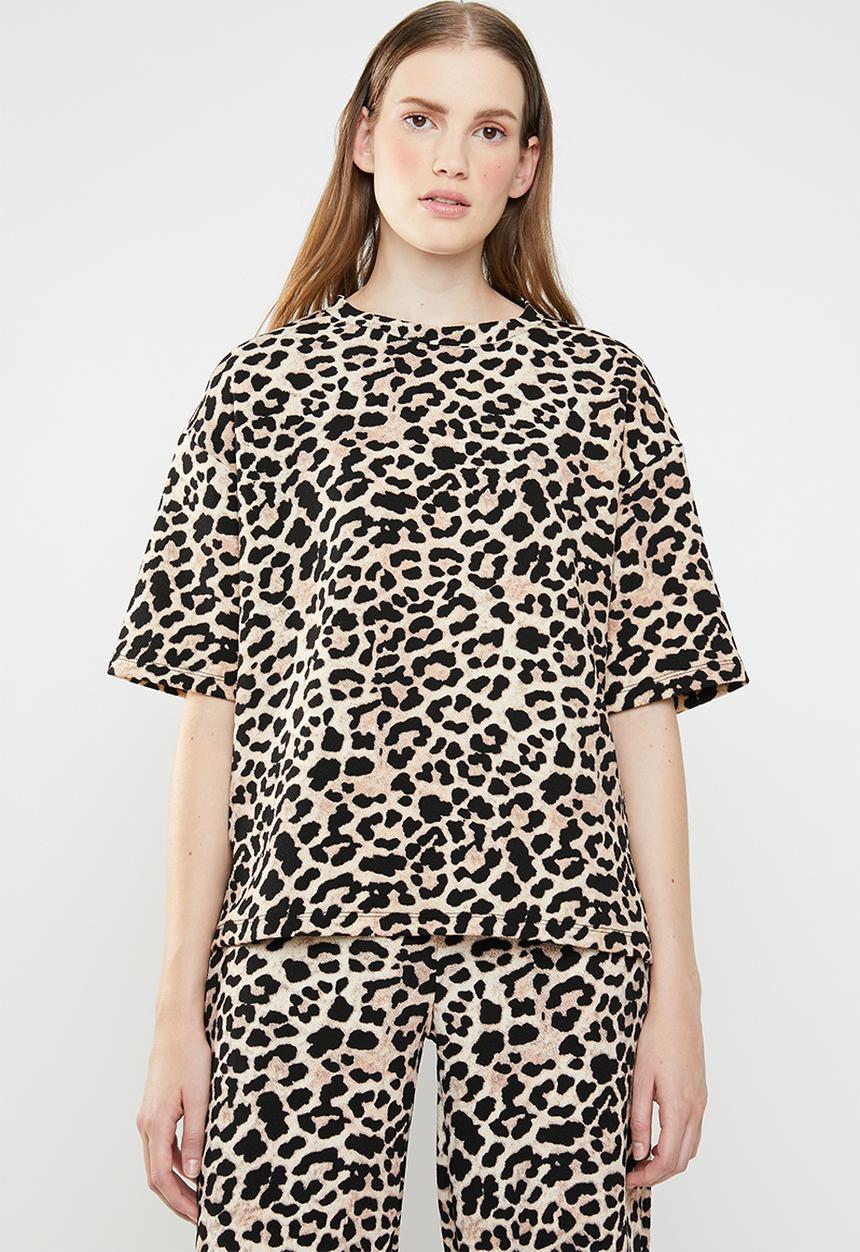Superbalist - Animal boxy top - brown & black