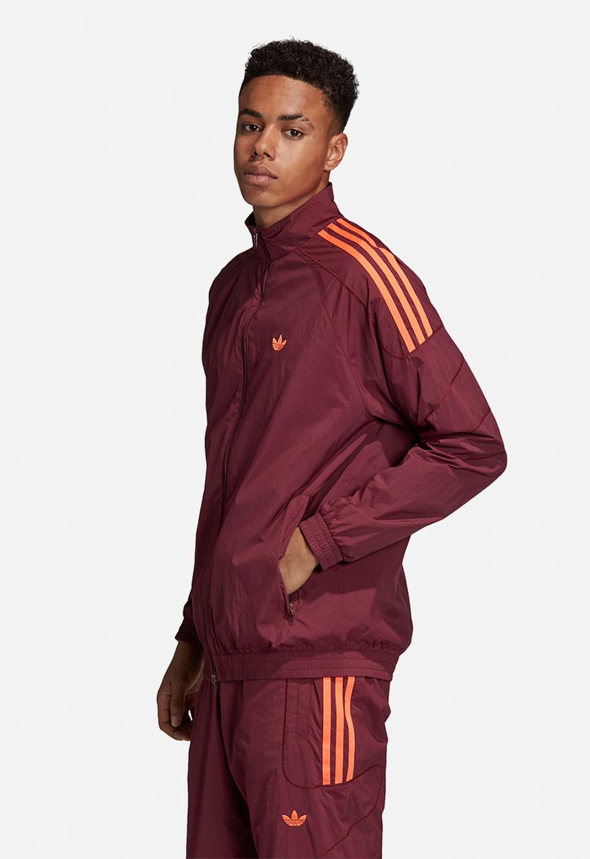 adidas Originals - Flames RK woven track top - burgundy