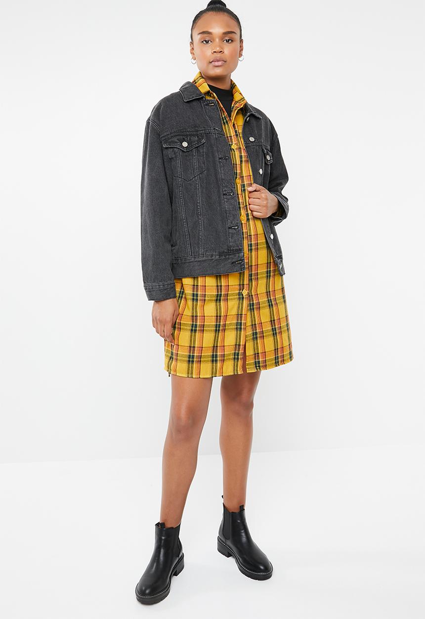 Superbalist - Longline shirt dress - yellow check