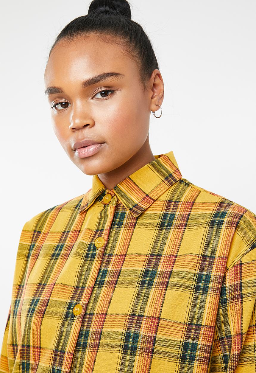 Superbalist - Longline shirt dress - yellow check