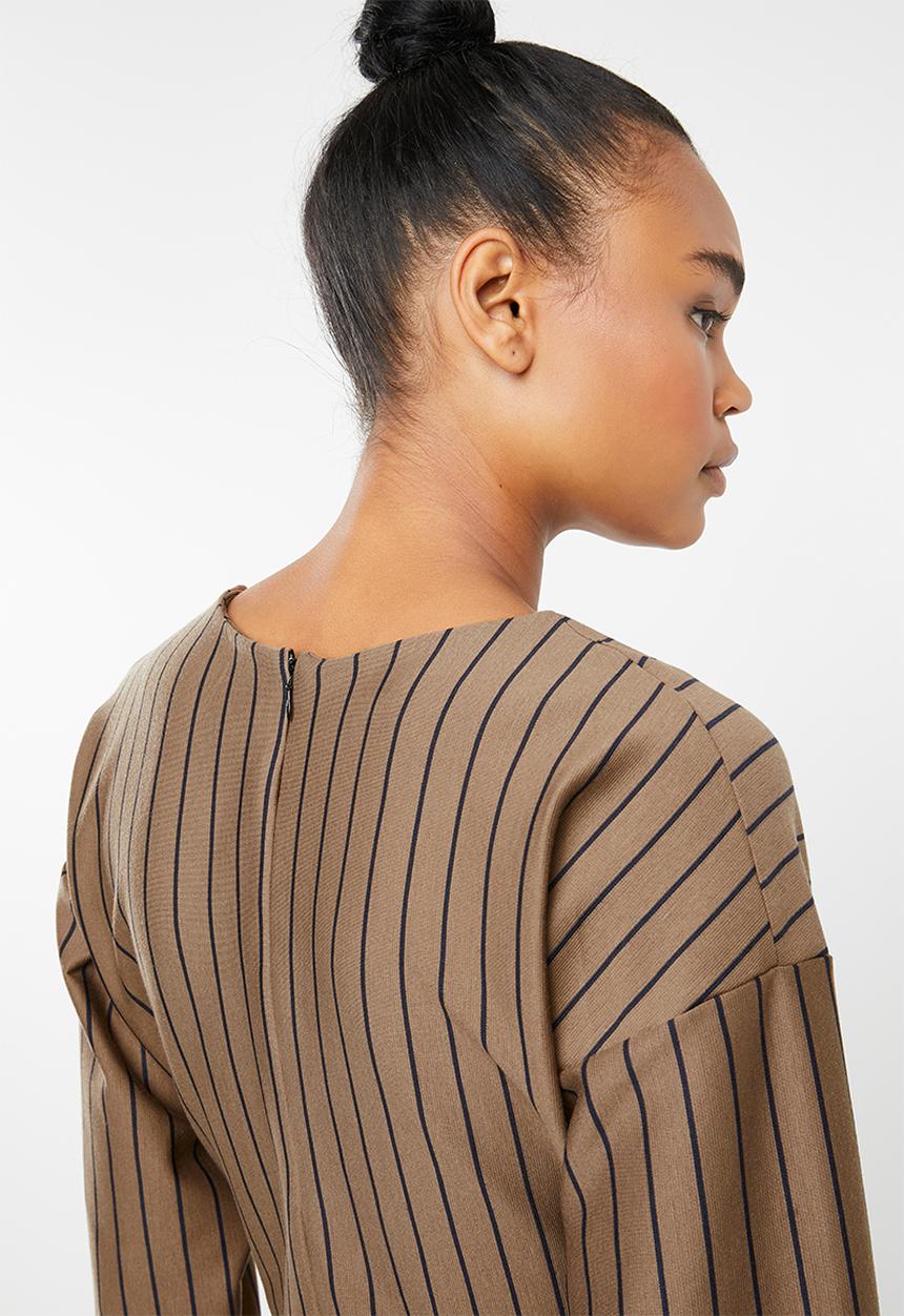 Superbalist - Tie front ponti jumpsuit - camel & black