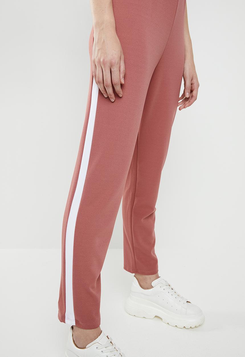 STYLE REPUBLIC - Contrast stripe jumpsuit - pink & white