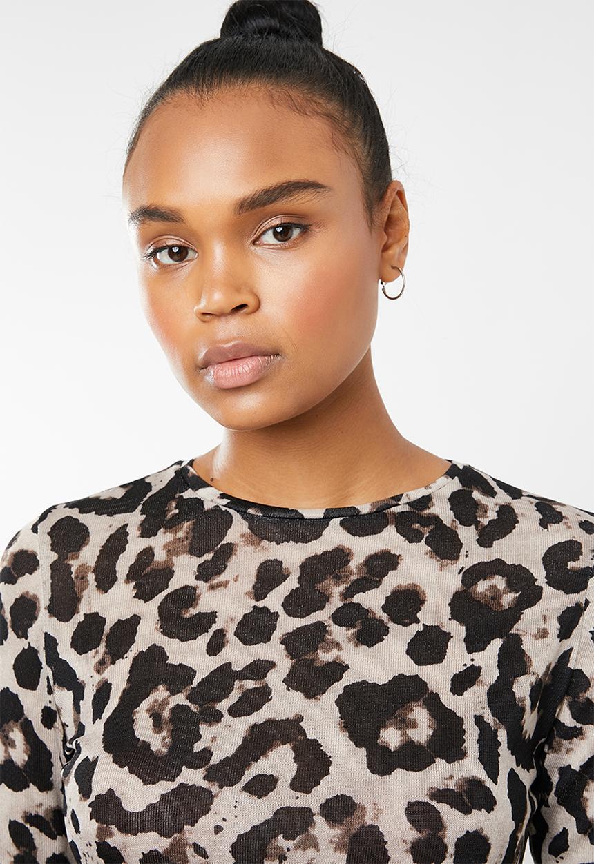 Superbalist - button detail top - Leopard Print
