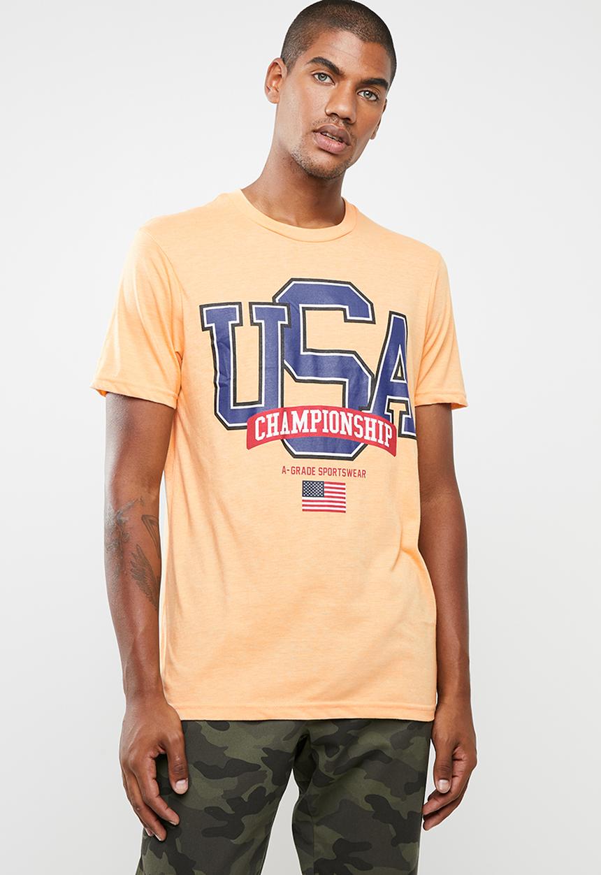 Cotton On - Usa champs Tbar tee - orange