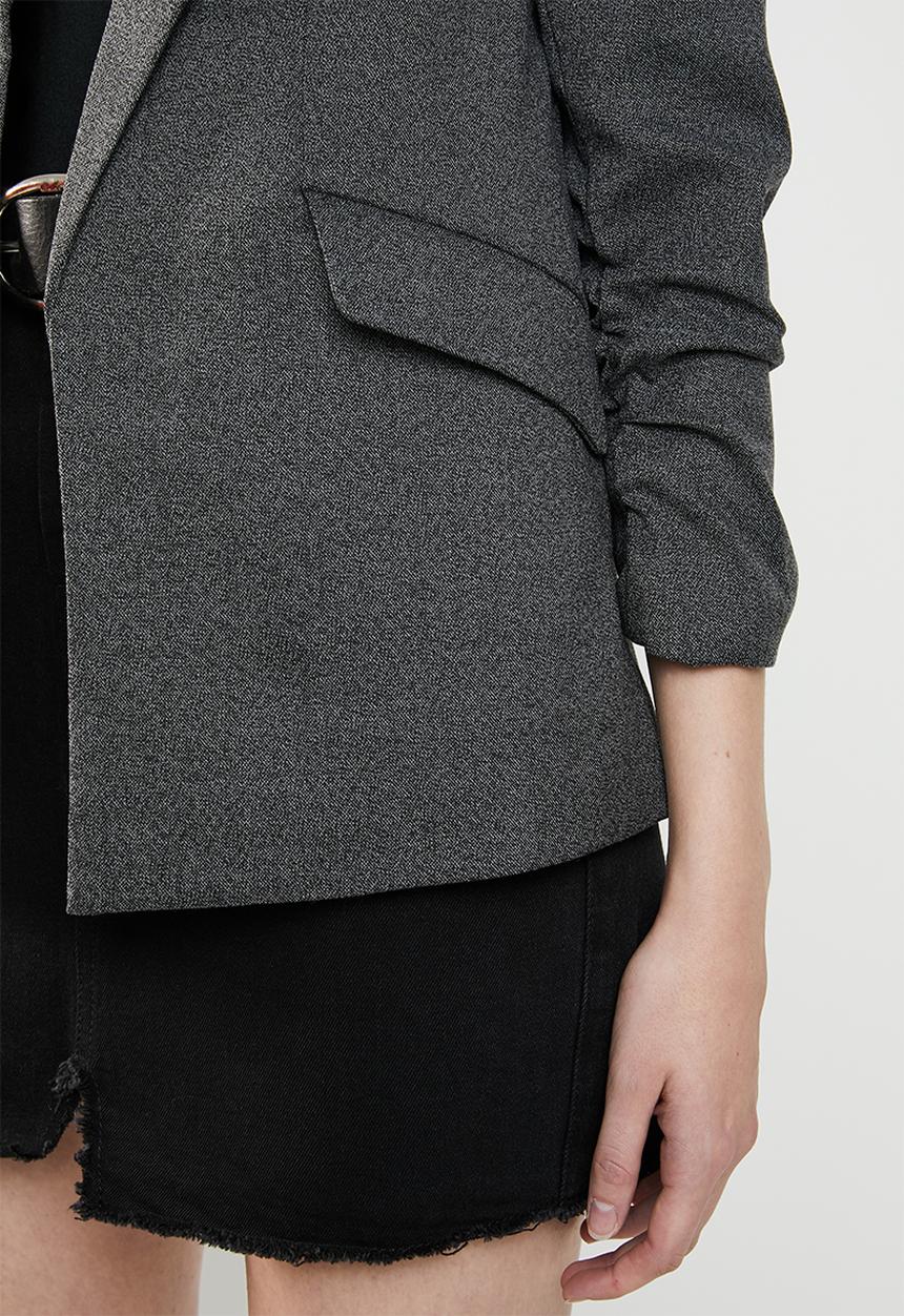 ONLY - Zoey ruched sleeve blazer - charcoal