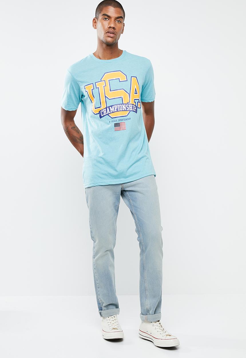 Cotton On - Usa champs Tbar tee - turquoise