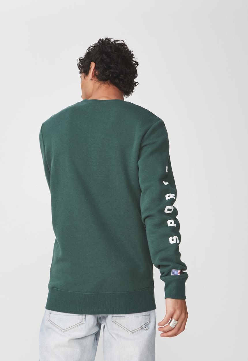 Cotton On - NYC 91 athletics crew fleece - green