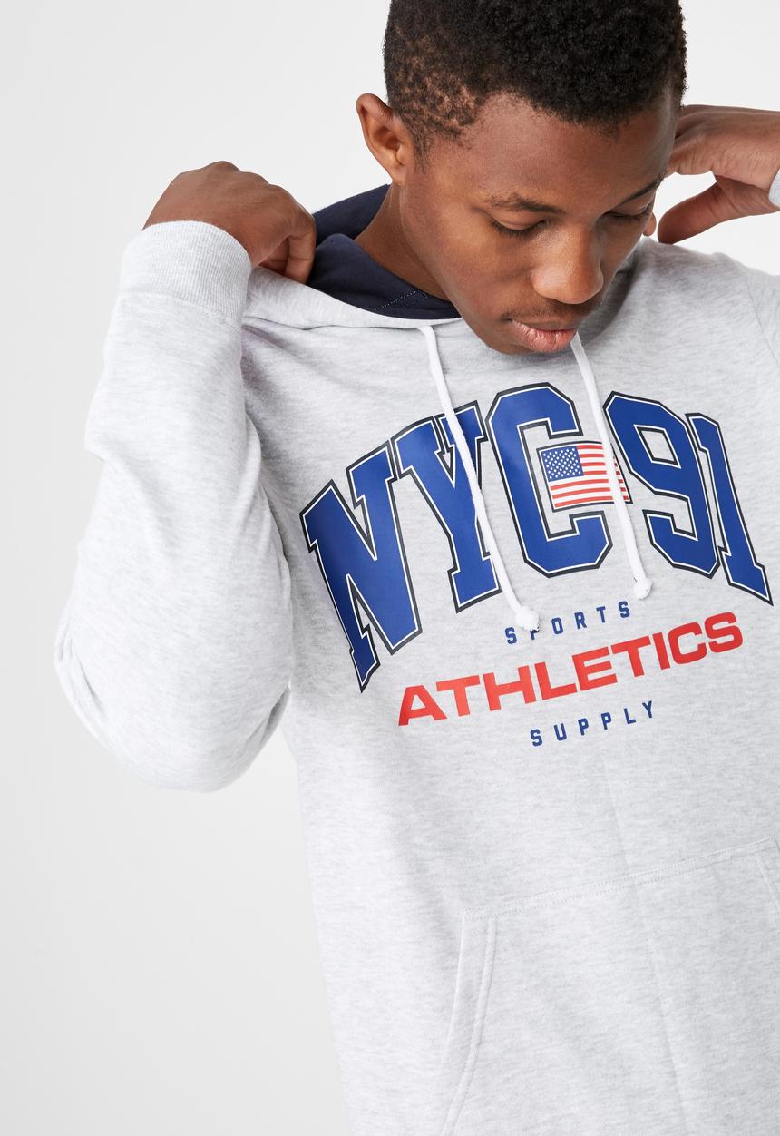 Cotton On - NYC 91 fleece pullover - grey