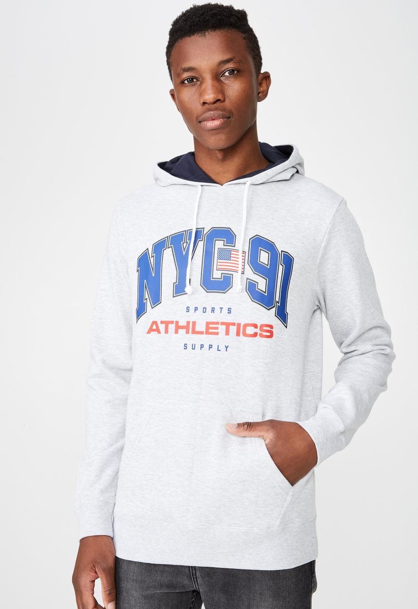 Cotton On - NYC 91 fleece pullover - grey