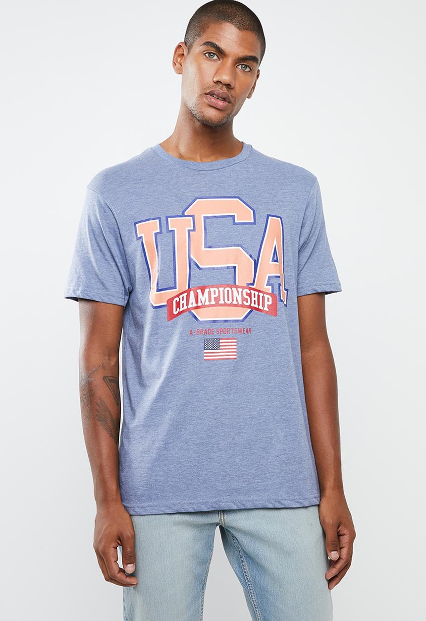 Cotton On - Usa champs Tbar tee - blue