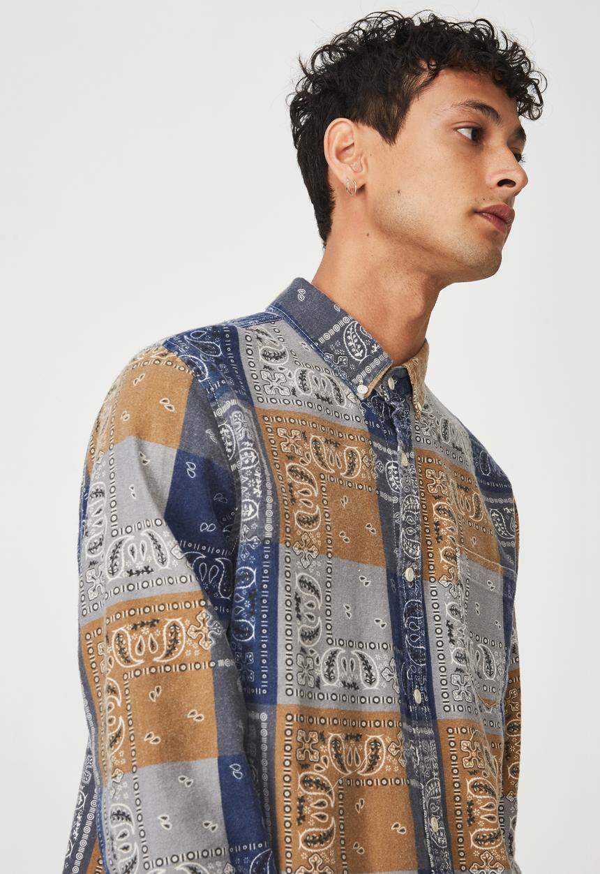 Cotton On - Long sleeve printed flannel shirt - multi