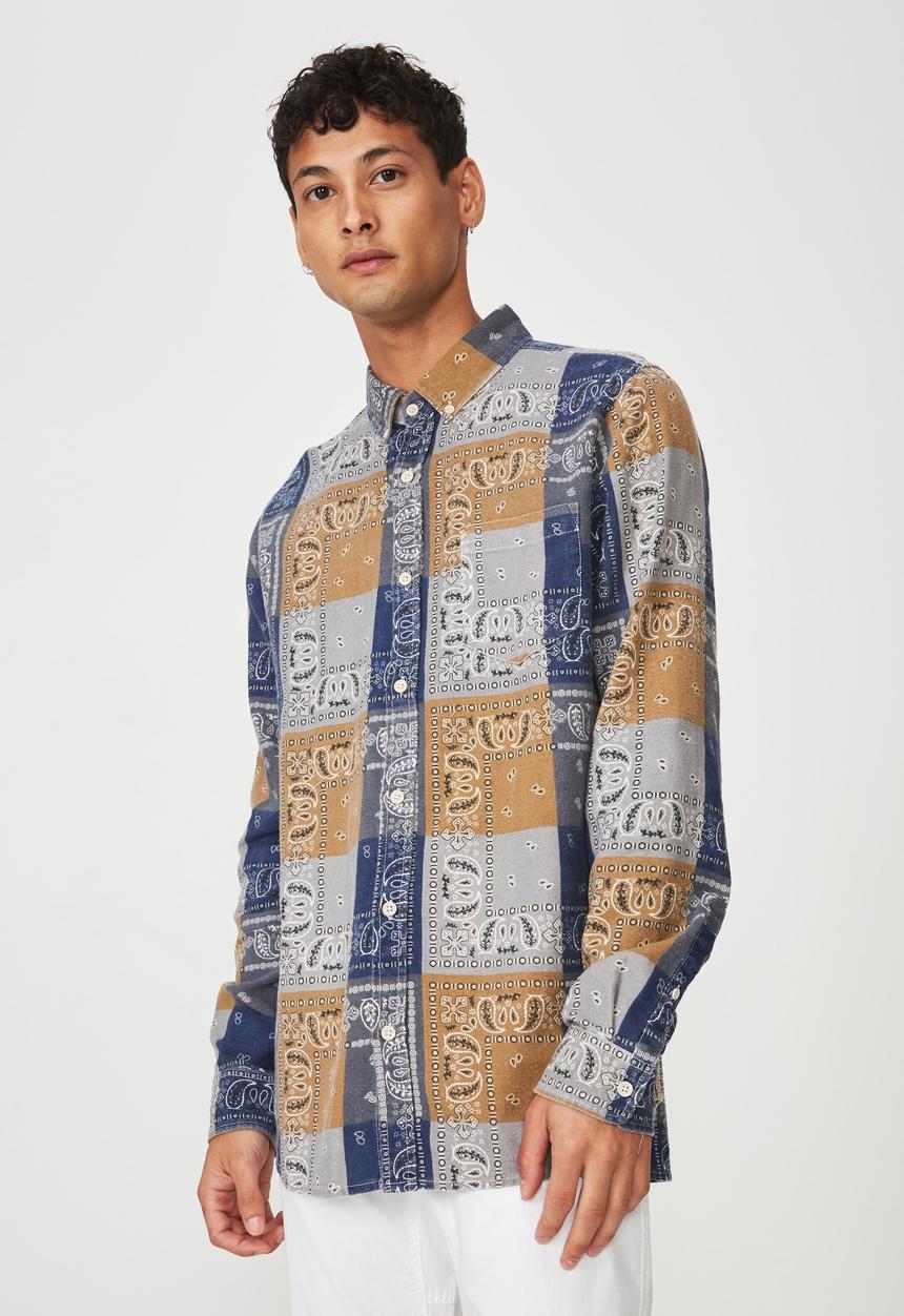 Cotton On - Long sleeve printed flannel shirt - multi