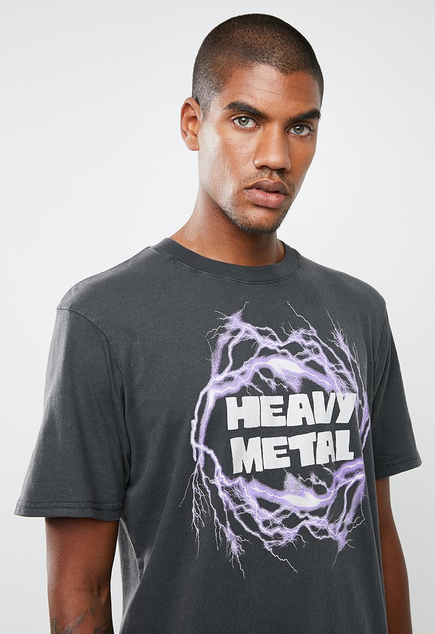 Cotton On - Heavy metal tee - black