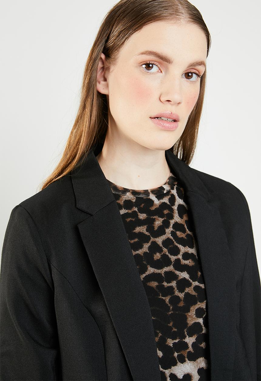 ONLY - Zoey ruched sleeve blazer - black