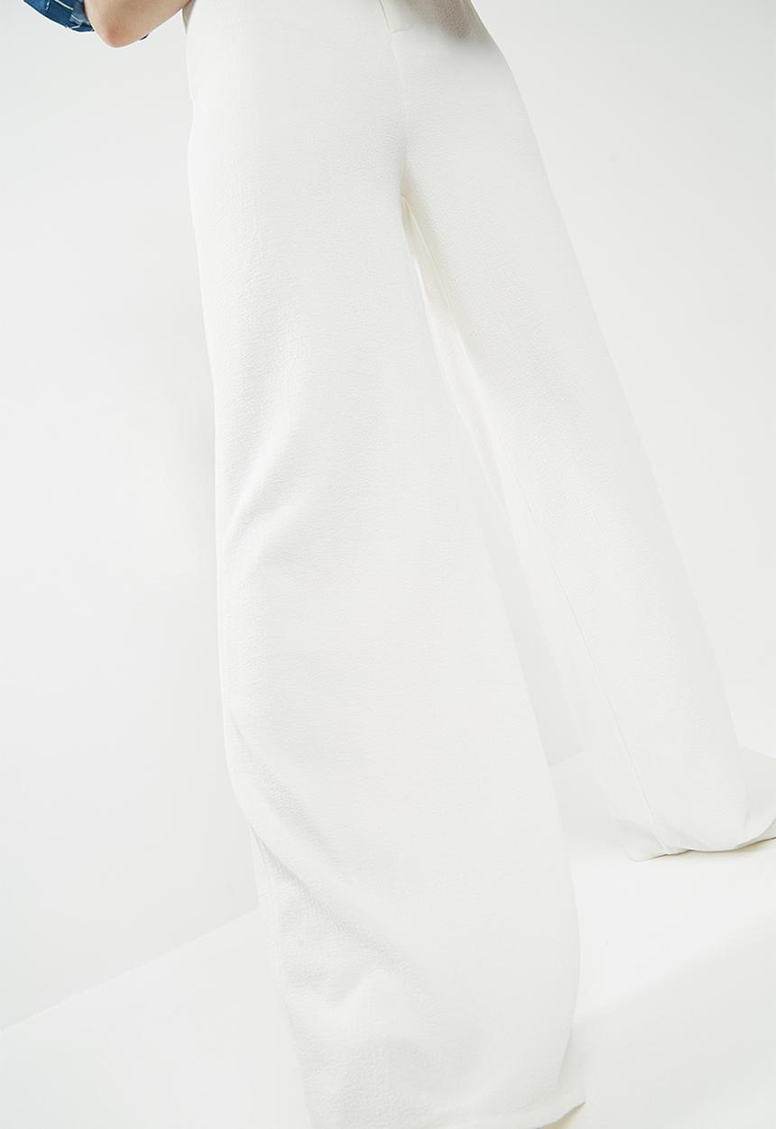 Missguided - Premium wide leg trousers - white