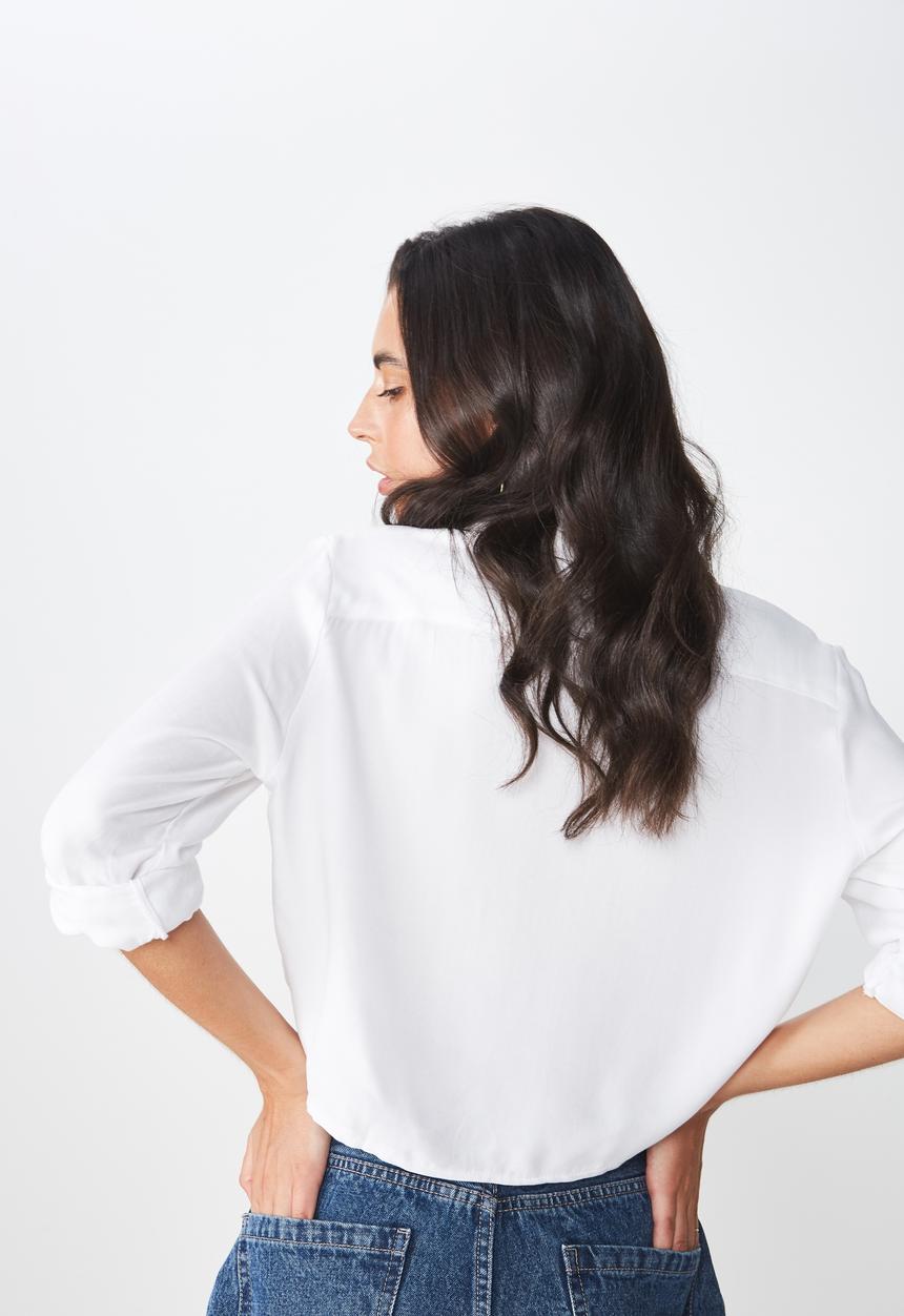 Cotton On - Serena tie front shirt - white