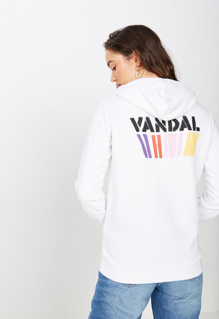 Cotton On - Delevinge graphic hoodie - white