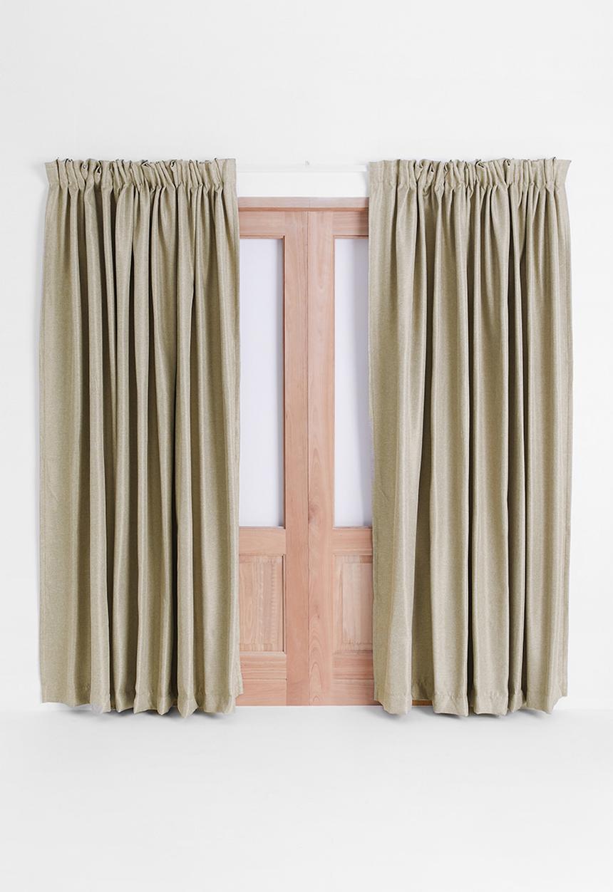 Sixth Floor - Self lined taped curtain - natural