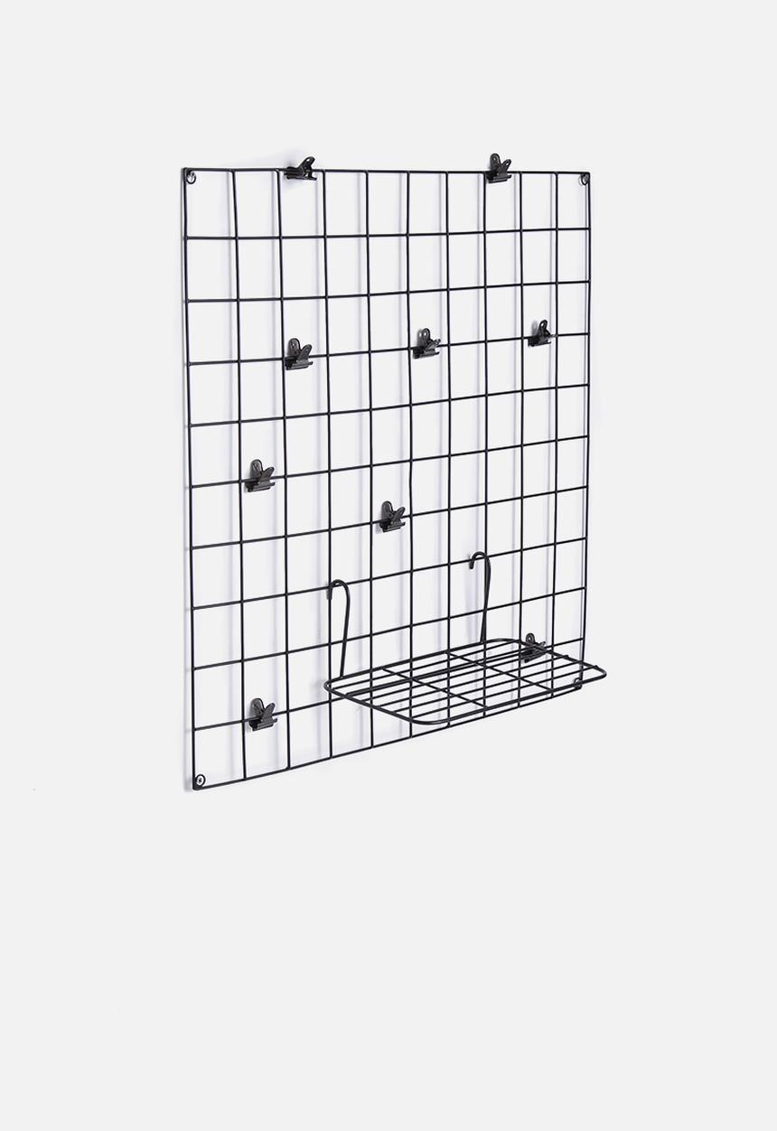 Sixth Floor - Square wire wall grid - black