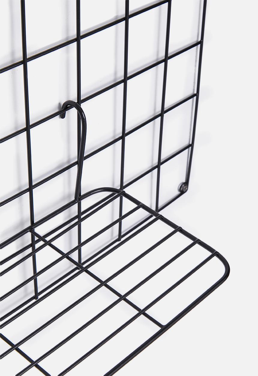 Sixth Floor - Square wire wall grid - black