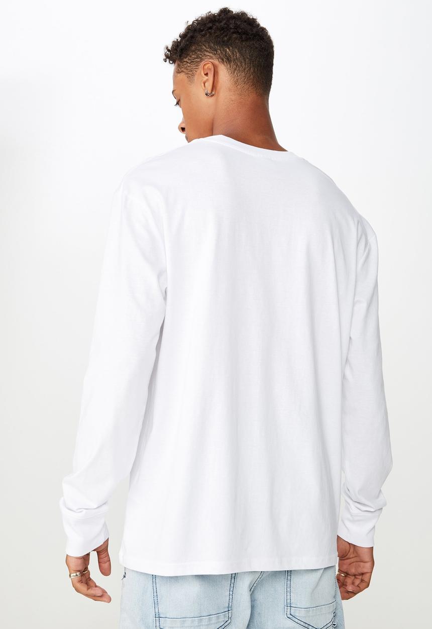 Cotton On - Stranger times Tbar long sleeve tee - white