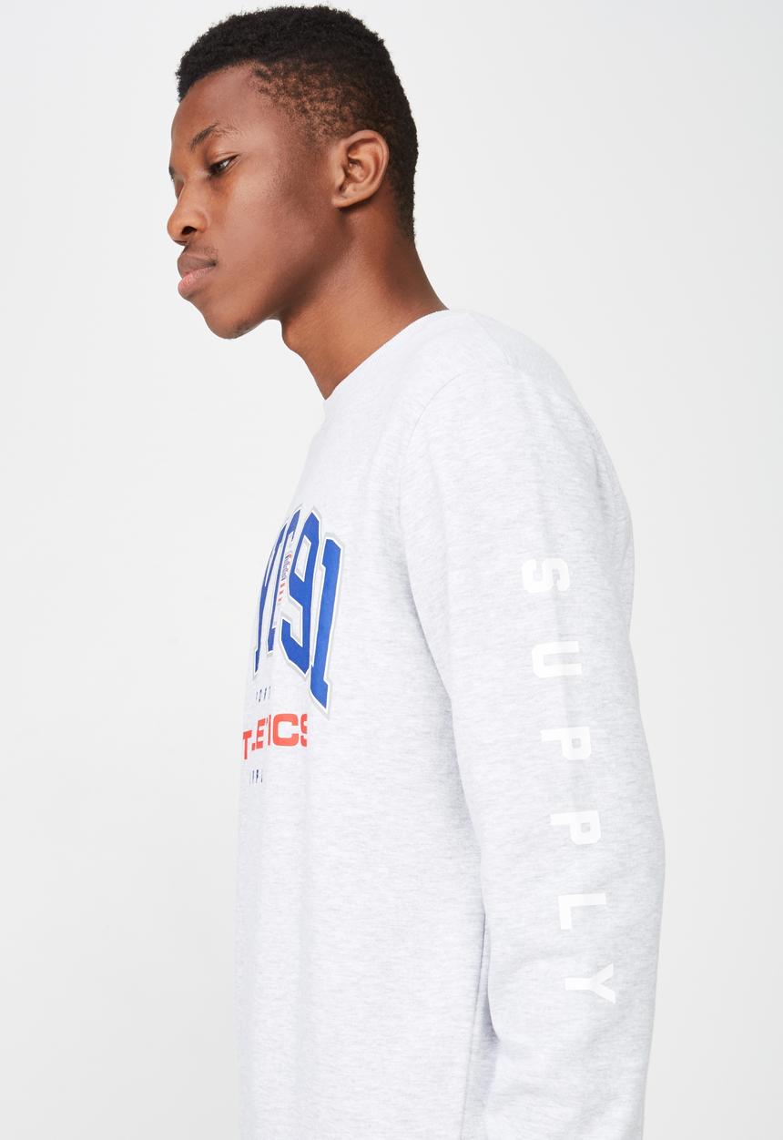 Cotton On - NYC 91 athletics crew fleece  -  grey