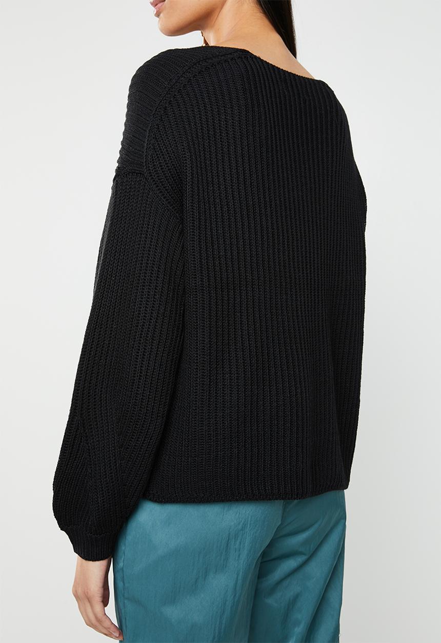 ONLY - Hilde v neck pullover knit - black