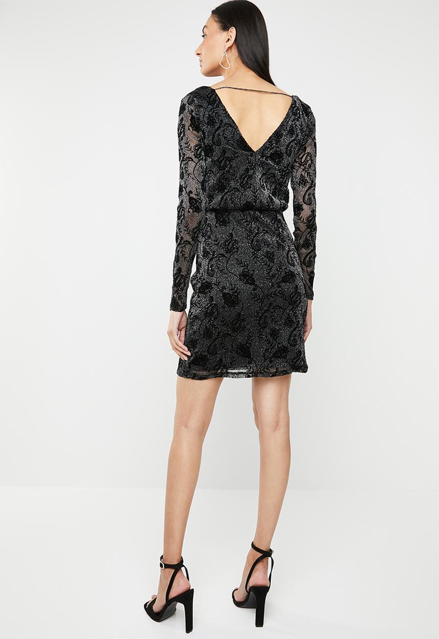 ONLY - Tayla long sleeve lace dress - black