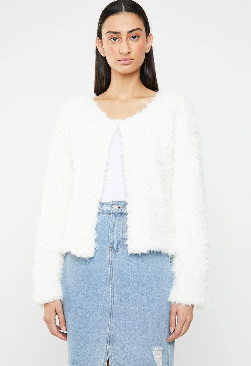 ONLY - Fiona long sleeve cardigan sweat - white