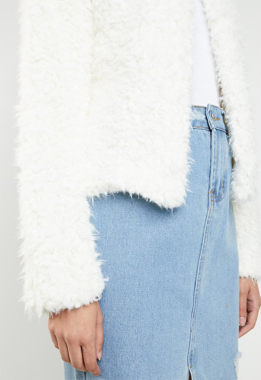 ONLY - Fiona long sleeve cardigan sweat - white