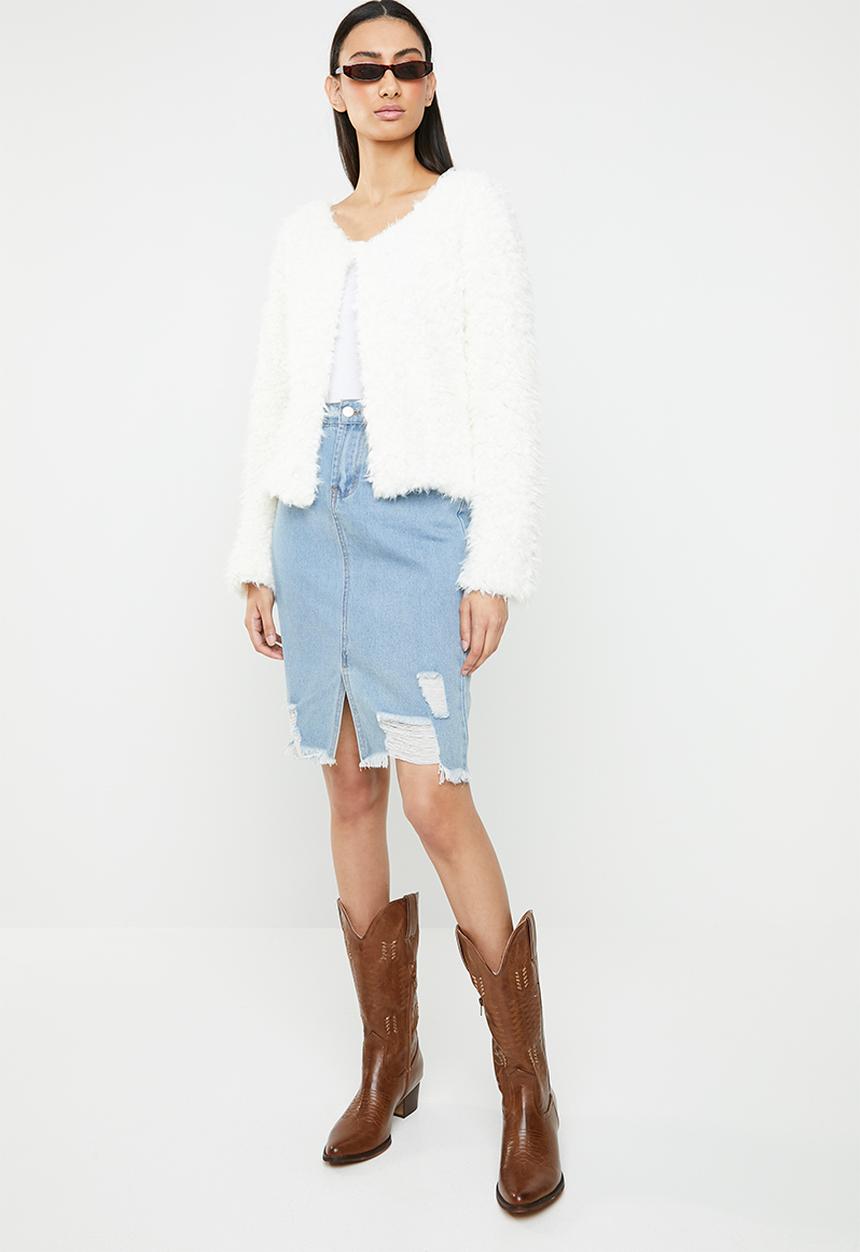 ONLY - Fiona long sleeve cardigan sweat - white