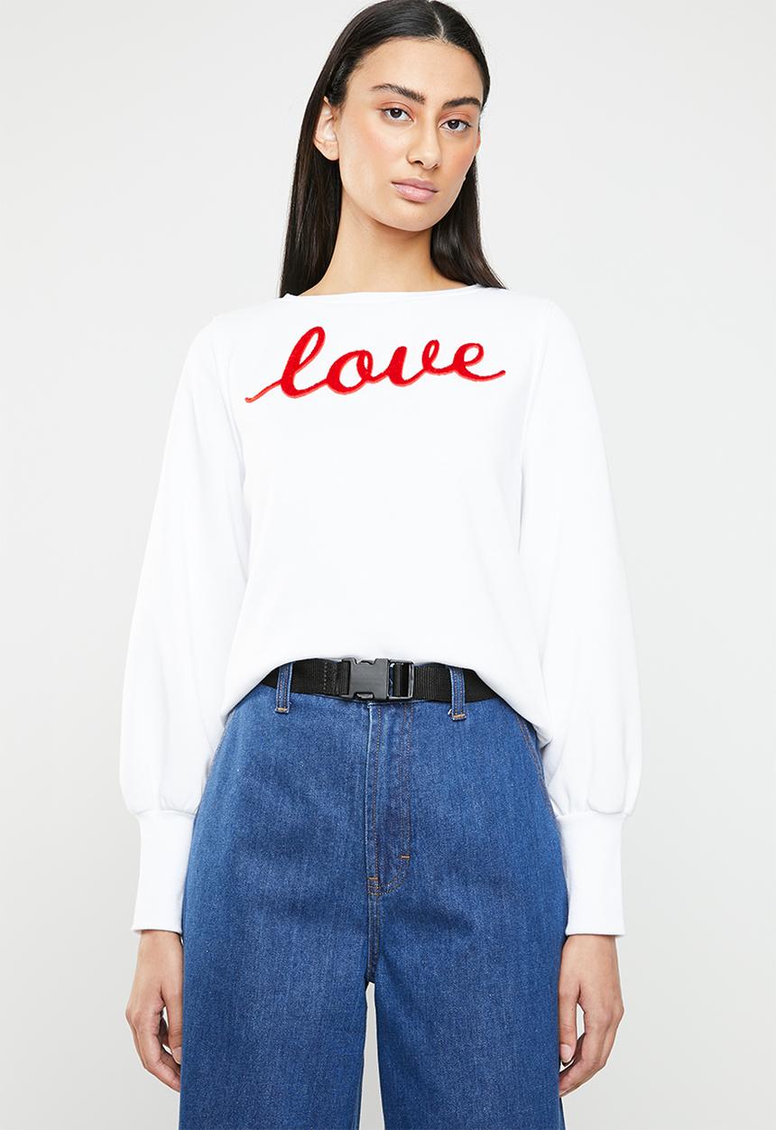 ONLY - Donna long sleeve sweatshirt - white