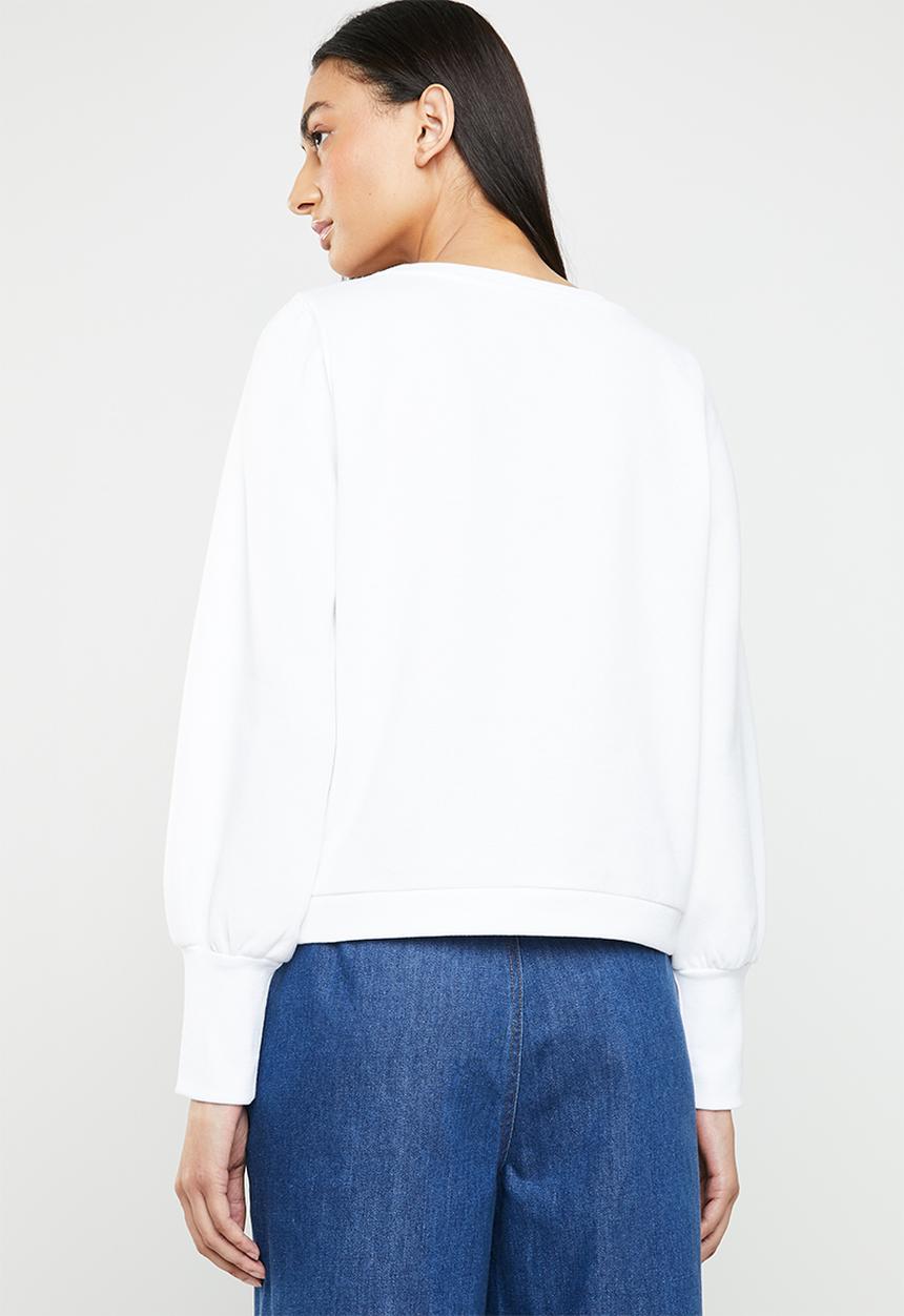 ONLY - Donna long sleeve sweatshirt - white