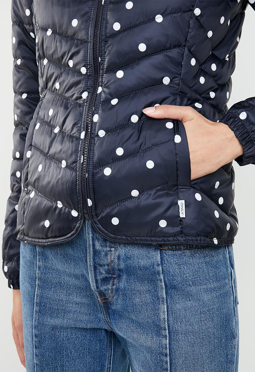 ONLY - Demi printed puffer jacket - navy & white